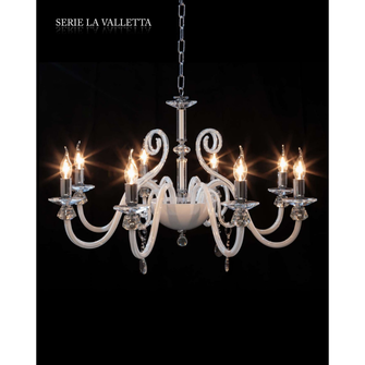 Lampadario LA VALLETTA 8 x E14 CRISTAL LUCE bianco pastorali