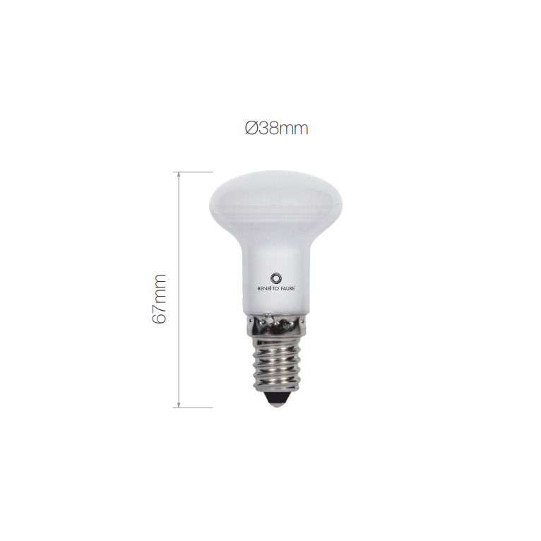 lampadina led r-39 e14 3w luce calda 830 beneito faure