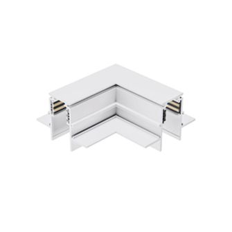 Giunzione a L parete/parete per binario 48V da incasso. Bianco Gealuce