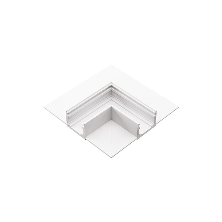 angolo meccanico 90° per binario incasso 48v. colore bianco soffitto/soffitto gealuce 