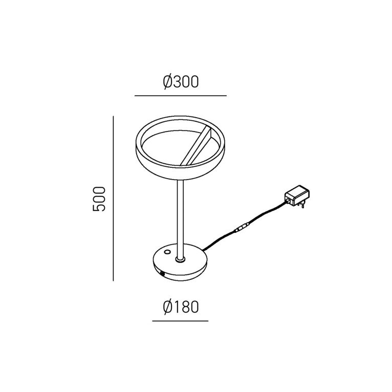 lampada da tavolo led 30w 3000k oro ip20 gealuce criseide l