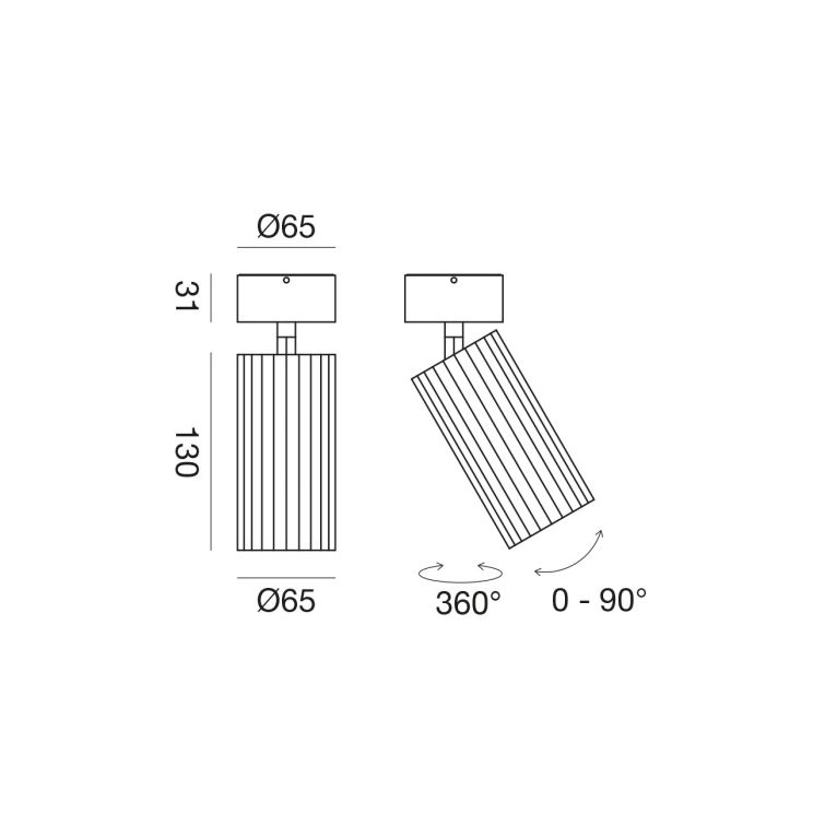 faretto led orientabile 15w 3000k nero ip20 gealuce