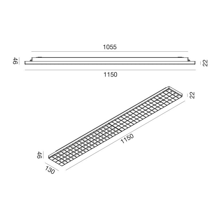 plafoniera led 28/34/40w cct bianco e nero ip54 gealuce