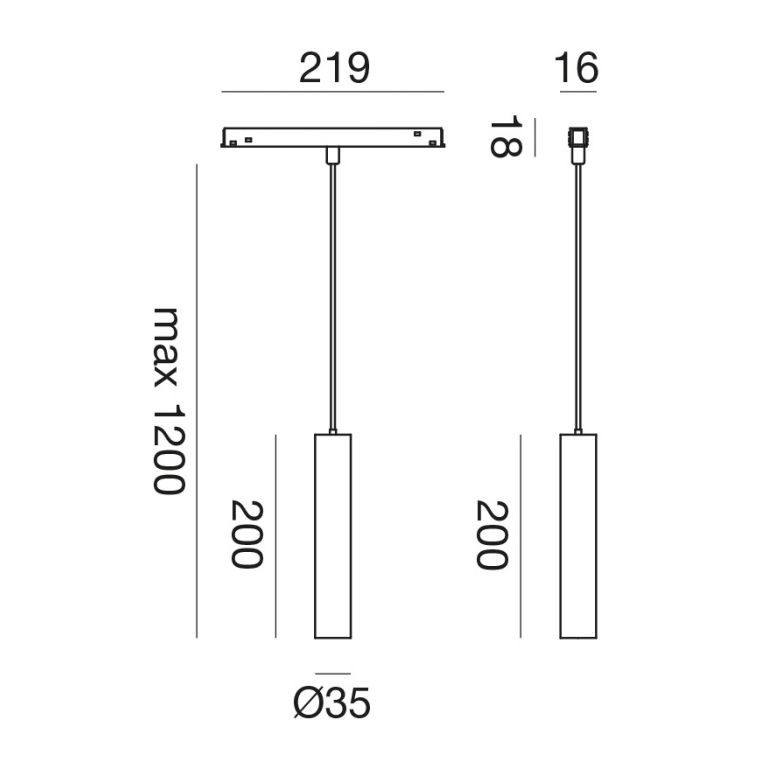 lampadario led 10w 48v 3000k gealuce ip20 nero opaco