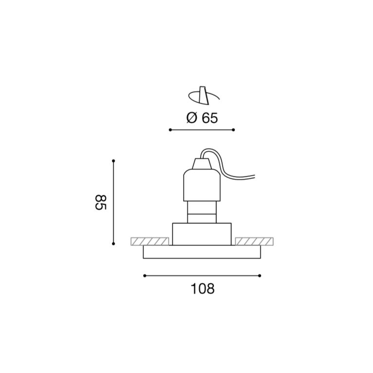 faretto ophelia gu10 gealed cristallo ad incasso