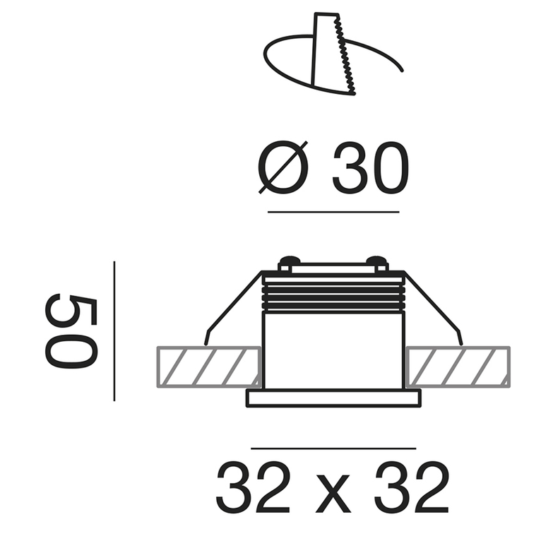 faretto glam 3w luce calda 3000k gealed quadrato ad incasso nichel