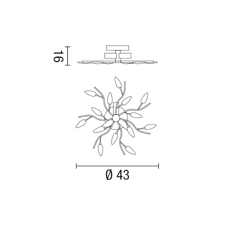 plafoniera crystallivs 3 x e14 affralux ottone/ambra piccolo
