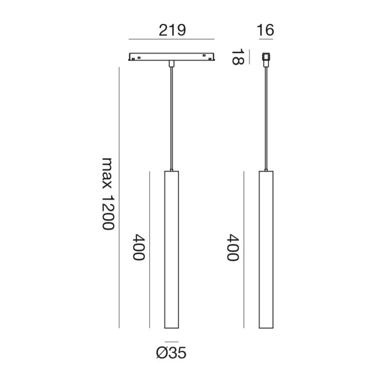 lampadario led 10w 48v 3000k gealuce ip20 bianco 400mm