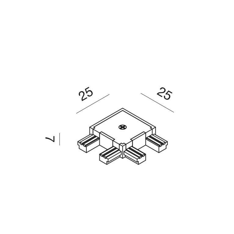 modulo per binari 90° a parete per gbin30. nero gealuce 