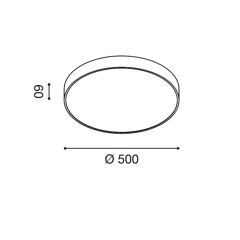 plafoniera biham 50w luce calda 3000k gealed tondo medio bianco