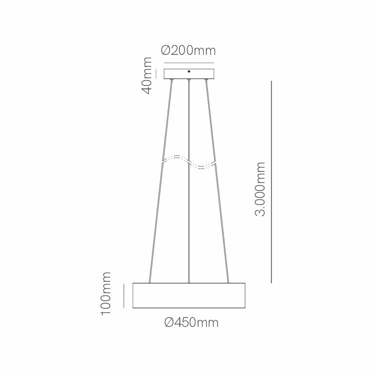 lampada led da soffitto o sospensione 40w 220/240v tuya nero ip20 beneito faure 4903