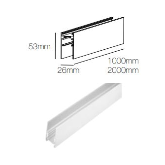 Binario magnetico MAGNET TRACK SURFACE 1 metro BENEITO FAURE bianco