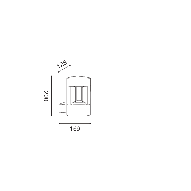 applique janet-up gx53 gealed grigio ip54