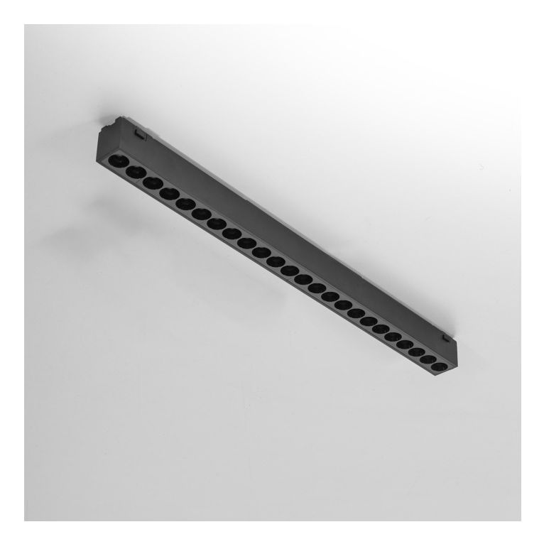 reglette led 24w antiabbaglio per binario 48v. 3000k ip20 gealuce colore nero