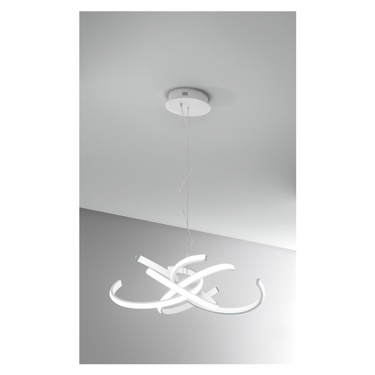 lampadario cinzia 46w luce calda 3000k gealuce bianco