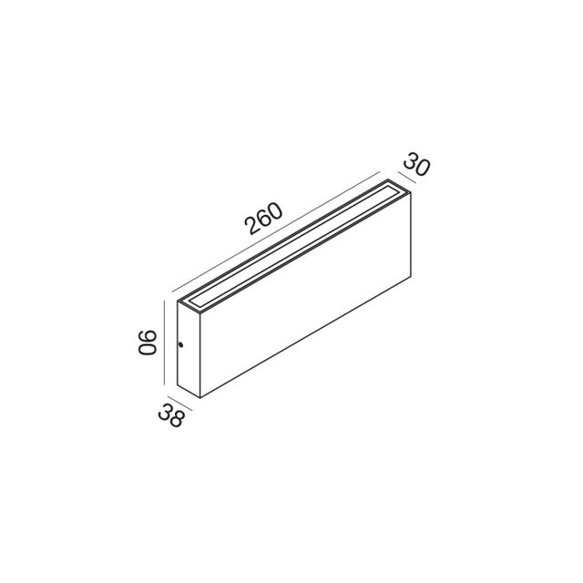 applique-led-2x10w-cct-gealuce-rettangolare-marrone-ip65