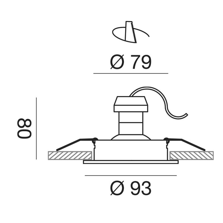 faretto zenit gu10 gealed tondo rame ad incasso orientabile