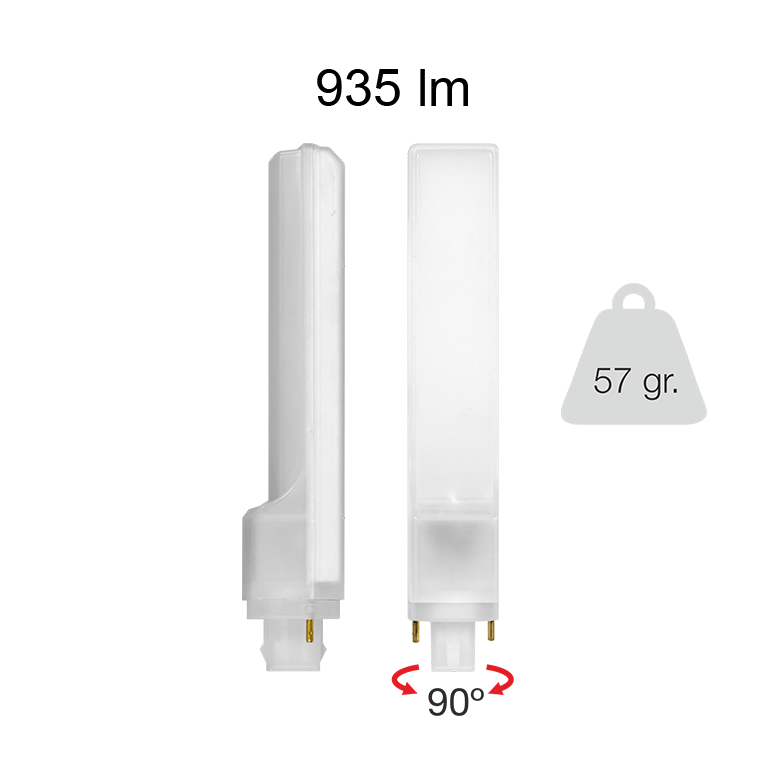 lampadina led cala g24 2pin 9w luce naturale 840 beneito faure