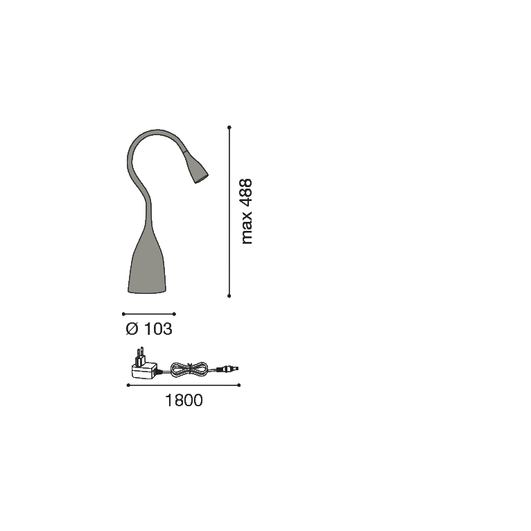 lampada da tavolo 5.3w 220/240v 3000k grigio ip20 gealuce gls02