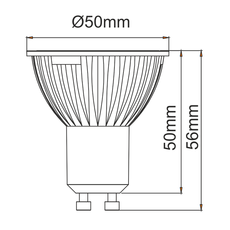 lampadina led uniform-line gu10 6w luce calda 827 beneito faure dimmerabile