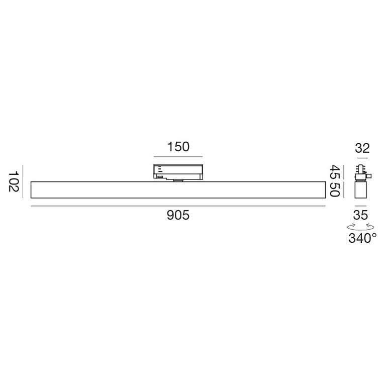 reglette da binario 36w luce naturale 4000k nero gfa1251n gea luce