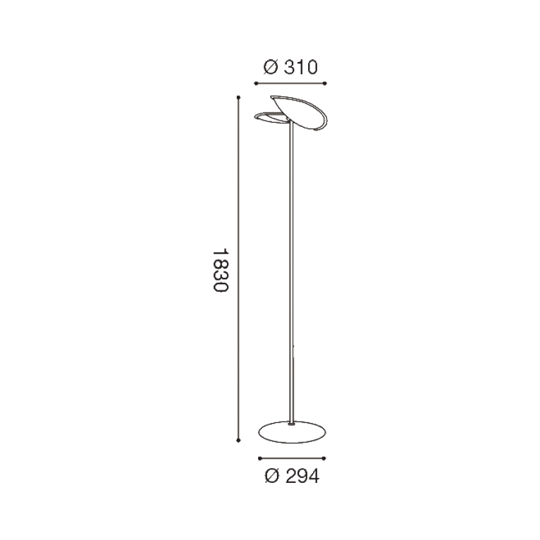piantana ping-pong 28w luce calda 3000k gealuce nero