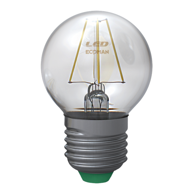 lampadina-led-sfera-e27-4w-luce-calda-3000k-ecoman-vetro-trasparente