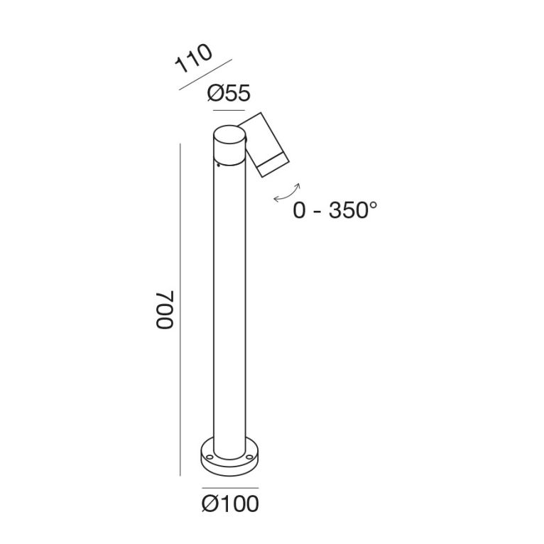 paletto da giardino gu10 alto corten ip65 gealuce 