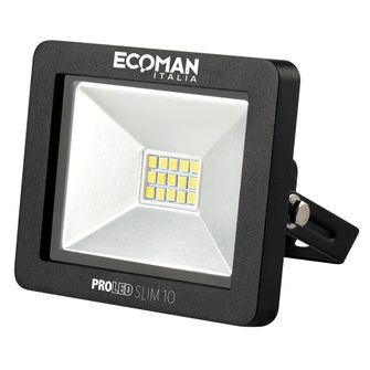Proiettore LED ProLed 10W luce naturale 4000K Ecoman nero IP65 Mini Slim