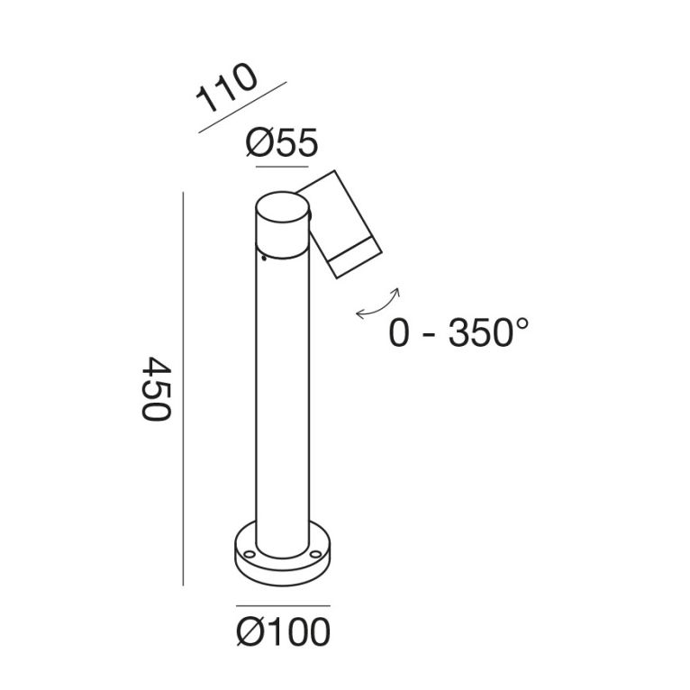 paletto da giardino gu10 basso corten ip65 gealuce 