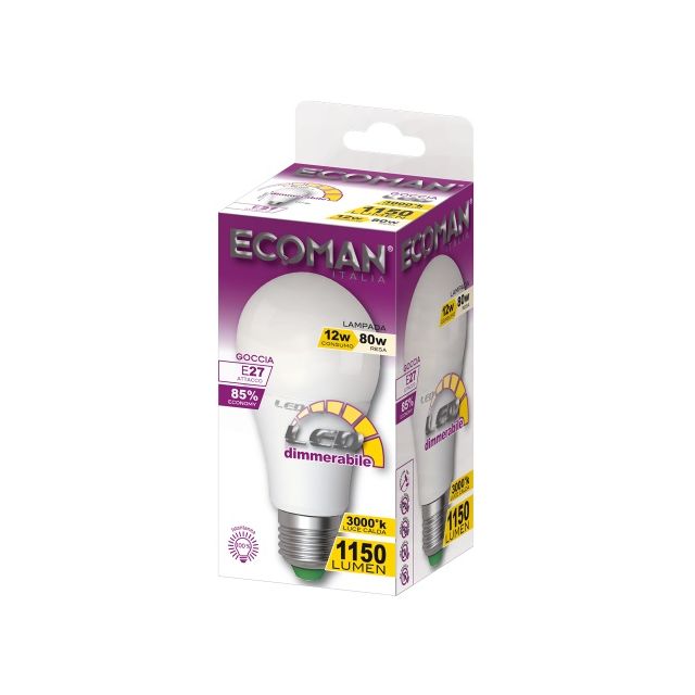 lampadina-led-goccia-e27-12w-luce-calda-3000k-ecoman-dimmerabile