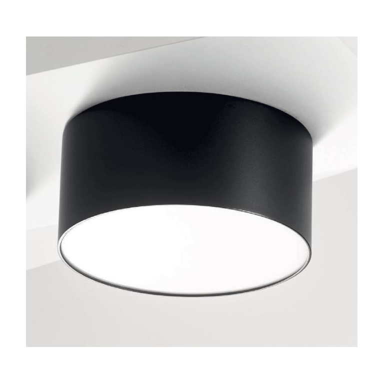 plafoniera cloe65 16w luce calda 3000k gealed grande nero