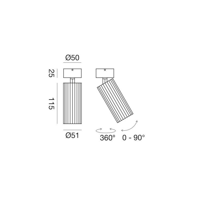 faretto led orientabile 9w 3000k bianco ip20 gealuce 