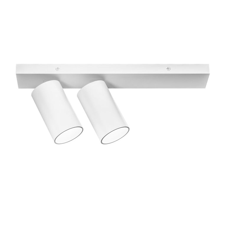 faretto doppio orientabile 2xgu10 max 2x35w cilindro bianco ip20 gealuce 