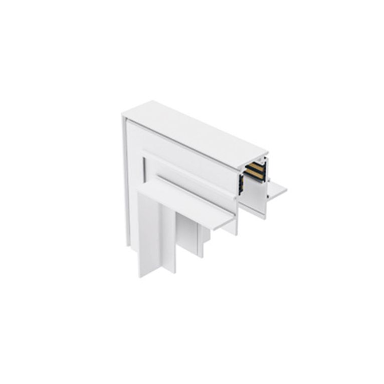 giunzione chiusa a l parete/soffitto per binario 48v da incasso. bianco gealuce
