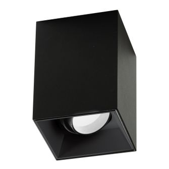 Faretto GU10 max 50W squadrato nero IP20 Gealuce 