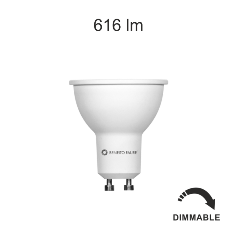 lampadina led hook gu10 6w l3000k 220/240v 830 beneito faure dimmerabile