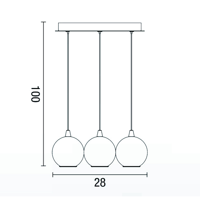 lampadario bol diodi sfera 9w luce calda 3000k affralux 3 luci