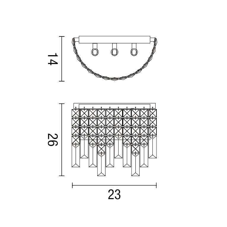 applique frangia 3 x g9 (40w incluse) affralux tonda