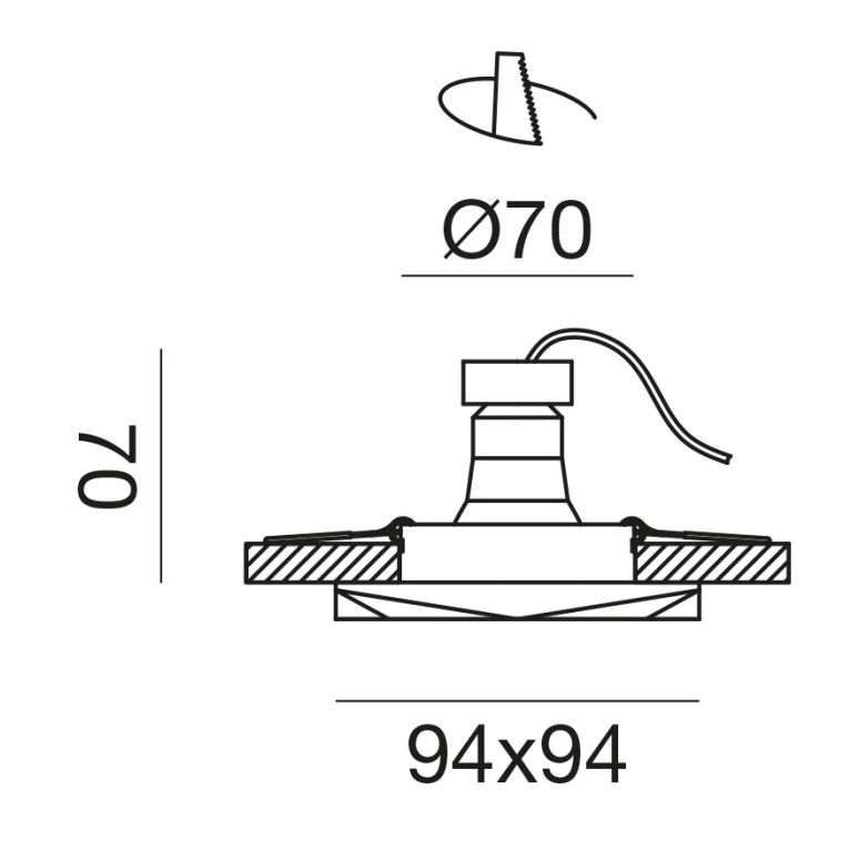 faretto ad incasso gu10 gealuce squadrato bianco ip20 