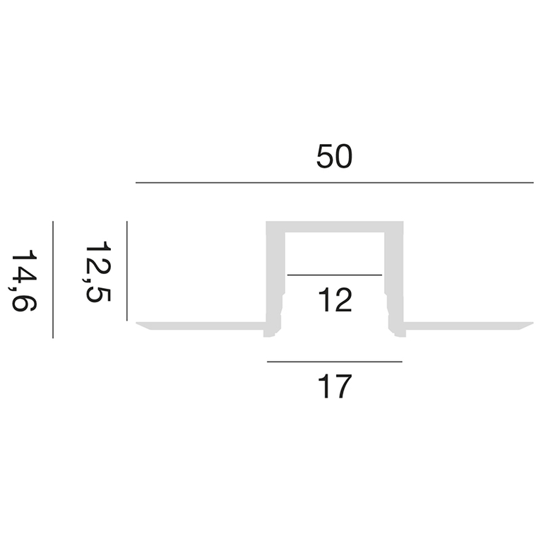 profilo in alluminio da incasso jeppe f per strisce led 2mt gealed