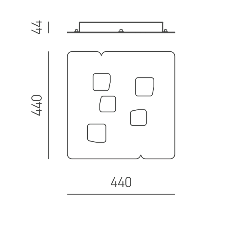 plafoniera giselle gx53 gealuce medio tortora