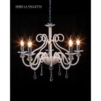 Lampadario LA VALLETTA 5 x E14 CRISTAL LUCE bianco pastorali