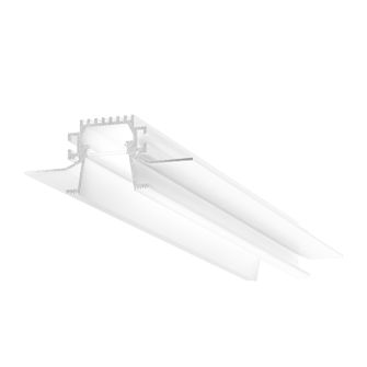 Profilo in alluminio da incasso LIVERPOOL R per strisce LED 2mt GEALED grande bianco