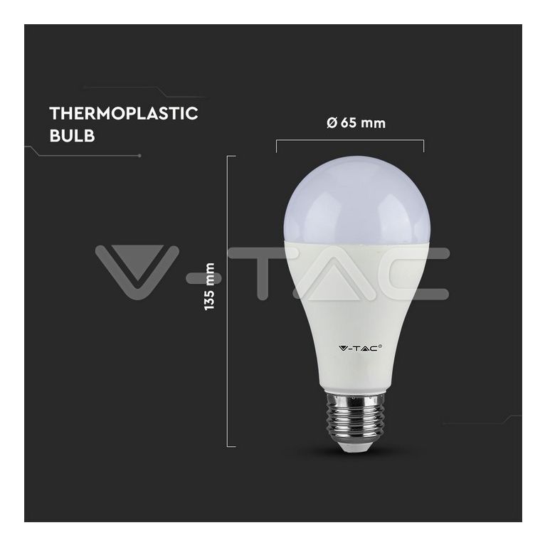 lampadina led goccia e27 15w luce fredda 6500k v-tac sku23213