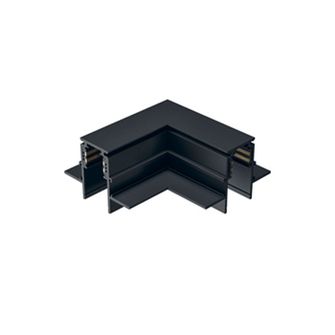 Giunzione a L parete/parete per binario 48V da incasso. Nero Gealuce