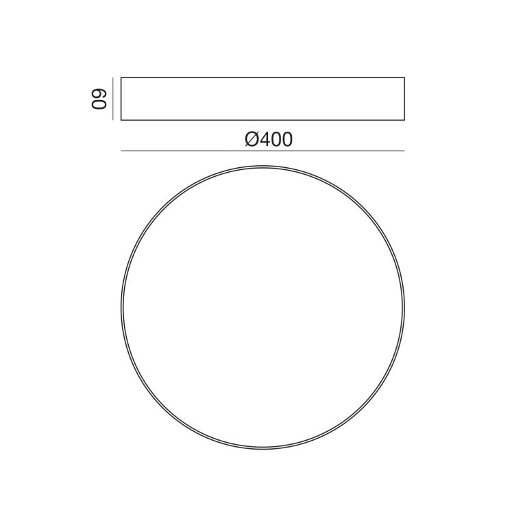 plafoniera 40w cct modello grande rotondo nero ip20 gealuce 