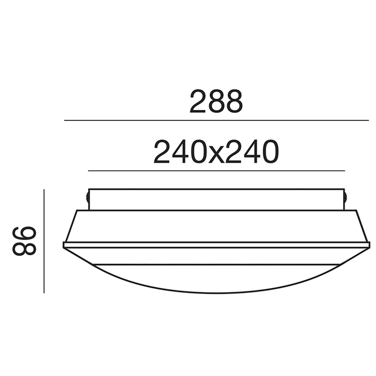 plafoniera sidhe 18w luce naturale 4000k gealed nero ip66