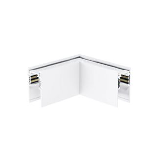 Giunzione a L parete/parete per binario 48V da superficie. Bianco Gealuce