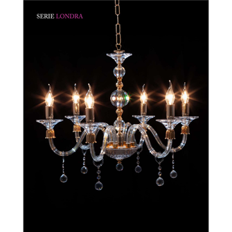 Lampadario LONDRA 6 x E14 CRISTAL LUCE